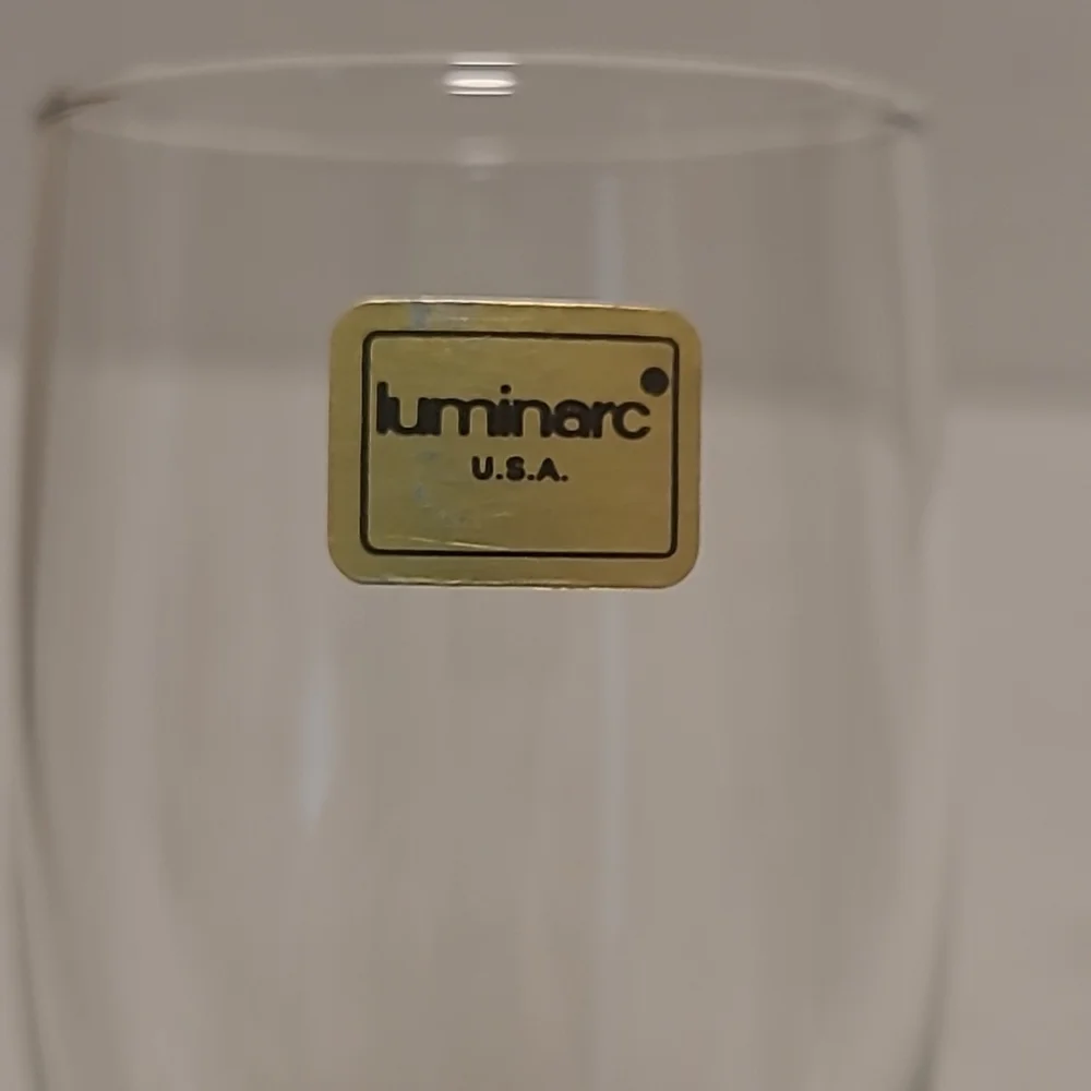 Set of 4 Luminarc Crystal Black Stemmed Champagne Glasses